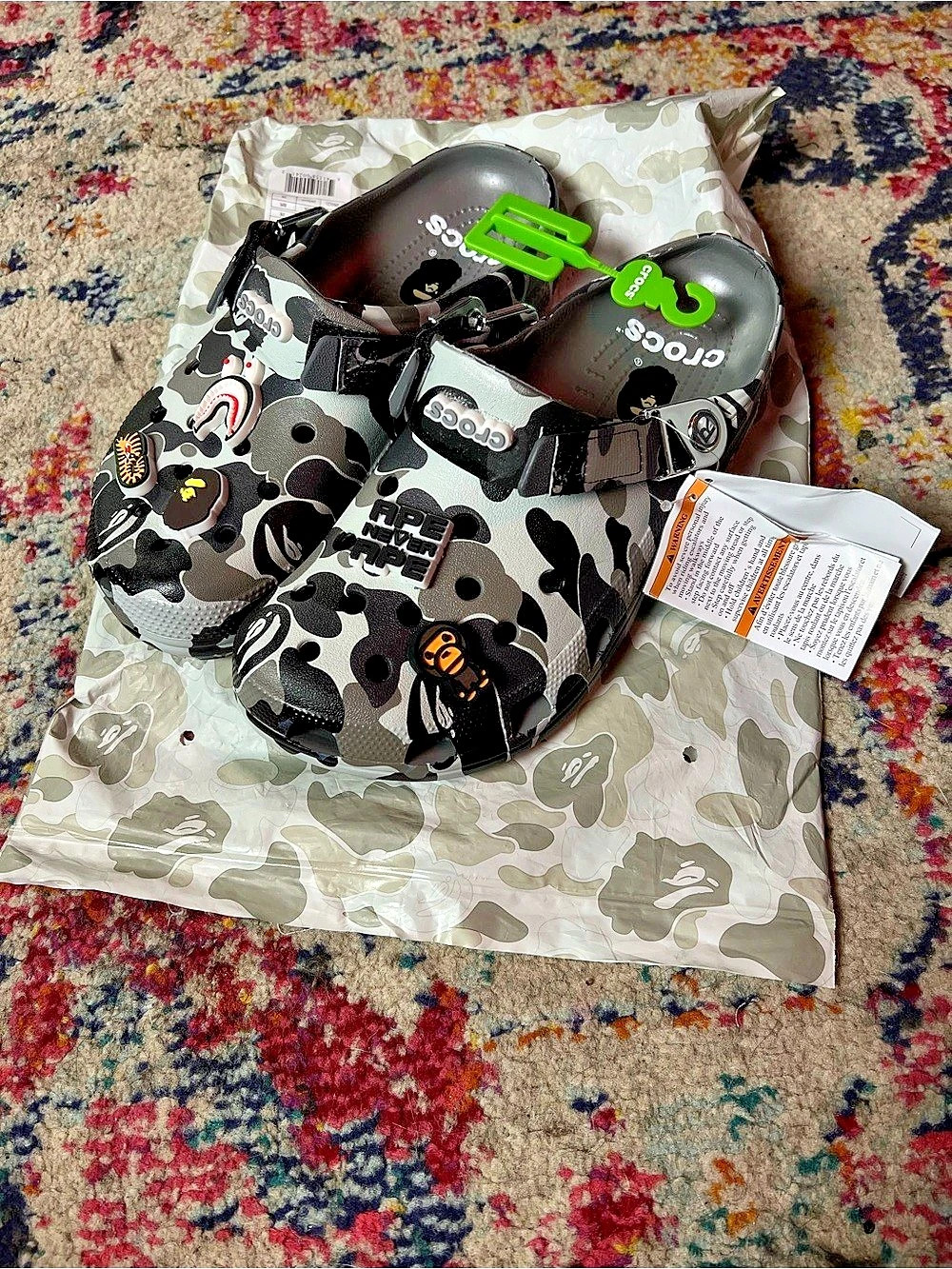Classic Black/Grey Bape Clogs